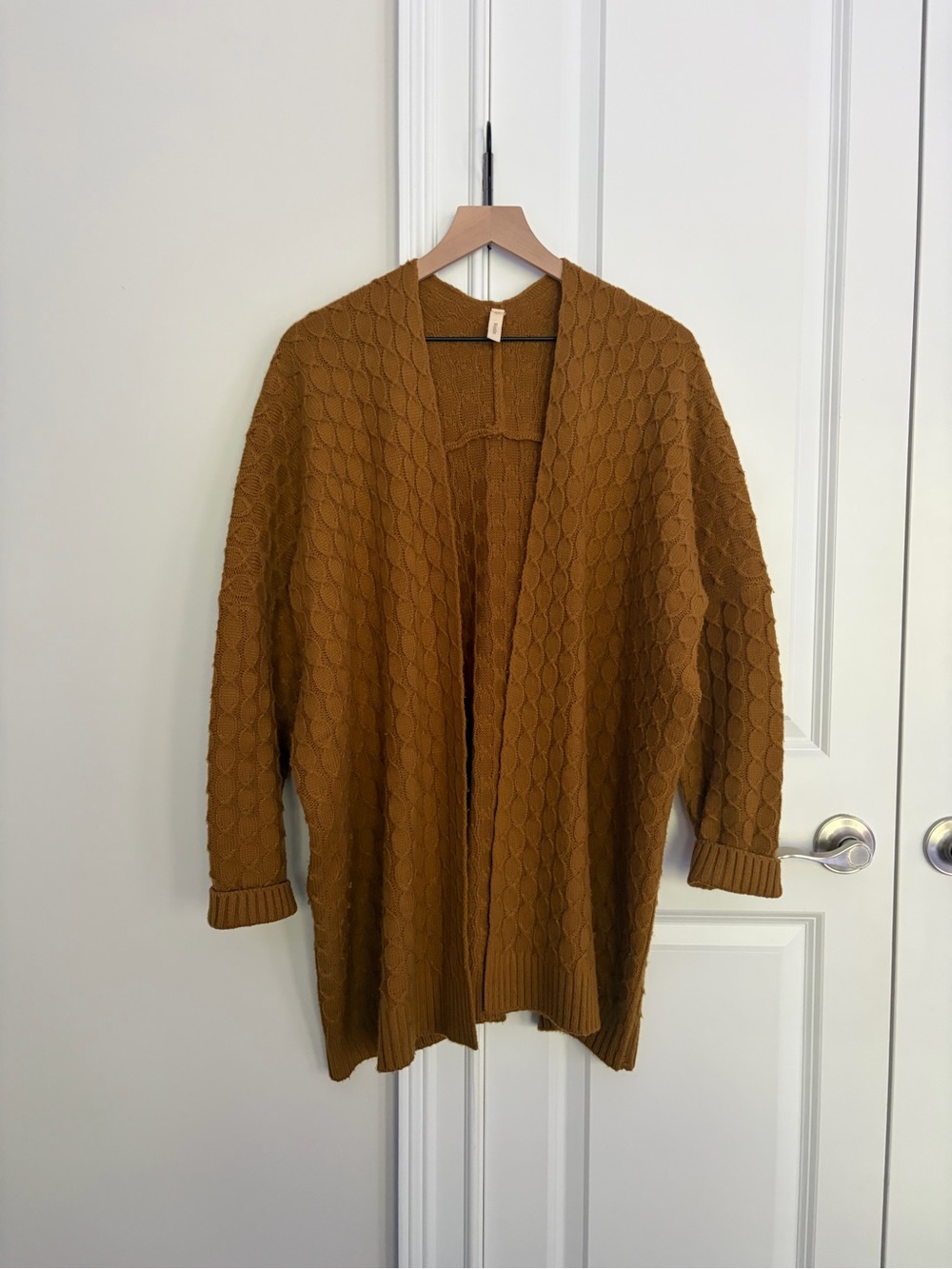 Wishlist Open-Front Cable Knit Cardigan - Brown